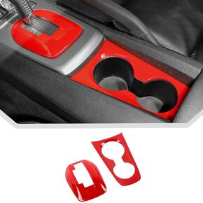 JeCar for Camaro Interior Cup Holder Panel Trim Kit for 2010-2015 Chevrolet Chevy Camaro Interior Accessories (Carbon Fiber)