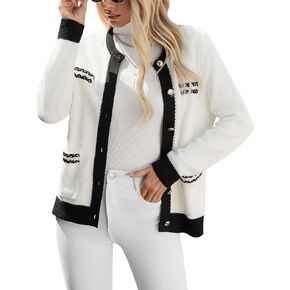 BMJL Womens Cardigan Sweaters Black Button Down Knit Sweaer Jackets Fall Tops 2024 Old Money Clothes