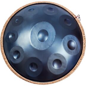 Handpan Drum 22 Inches, Handpans for Adults D Minor Kurd,10 Notes Handpan Drums,Hand Drum Instrument Steel Healing Sound Drum, Percussion Instruments for Beginners(Gold)