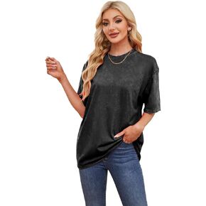 Womens Short Sleeve T-Shirts 100% Cotton Loose Fit