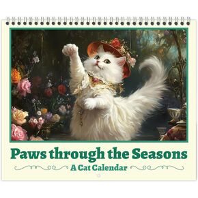 GuassLee Cat Wall Calendar 2024-2025, Vertical Wall Calendar 2024, 18-Months Hanging Art Calendar Jul. 2024 to Dec. 2025, 14 x 23" Monthly Planner Wall with Thick Paper for Office School Home Teacher