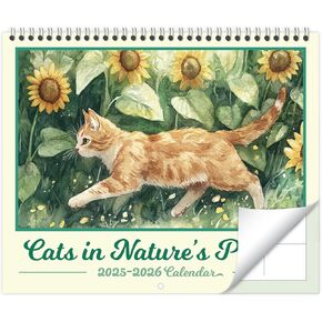 GuassLee Cat Wall Calendar 2024-2025, Vertical Wall Calendar 2024, 18-Months Hanging Art Calendar Jul. 2024 to Dec. 2025, 14 x 23" Monthly Planner Wall with Thick Paper for Office School Home Teacher in Kuwait