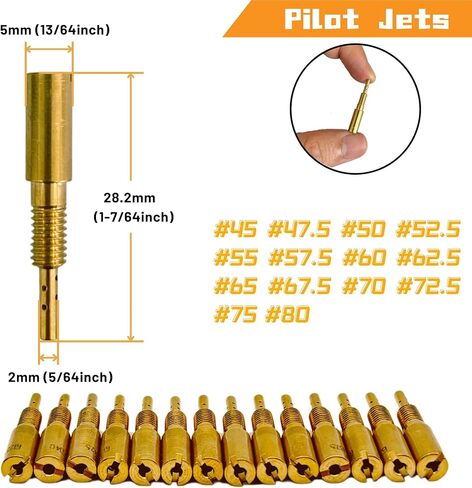 Pilot Slow Jet Kit for Mikuni Carburetor RS HSR HS TM VM28/486#10 ~ #80 14Pcs (#10- #42.5) in Kuwait