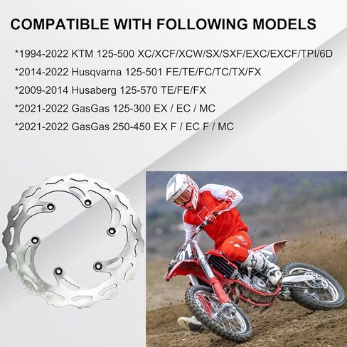 Rear Brake Disc Rotor 220MM Compatible with KTM 125 250 350 450 500 Husqvarna 125-501 FE TE FC TC TX FX Husaberg 125-570 TE FE FX GasGas 125-450 Motorcycle 8.6" Rear Brake Rotor in Kuwait
