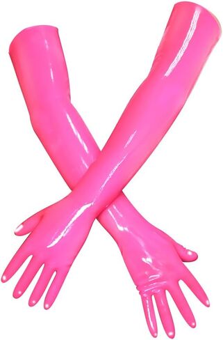 قفازات EXLATEX النسائية المطاطية ذات الذراع الطويلة ذات الأصابع in Kuwait