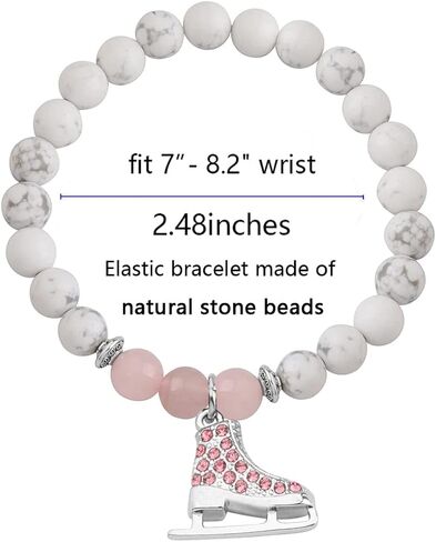 BNQL Figure Skating Bracelet Ice Skater Gifts Ice Skating Charm Bracelet Figure Skating Gifts for Girls Women Ice Skating Jewelry in Kuwait