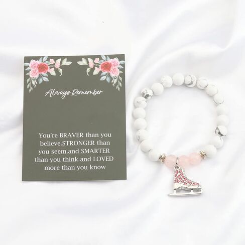 BNQL Figure Skating Bracelet Ice Skater Gifts Ice Skating Charm Bracelet Figure Skating Gifts for Girls Women Ice Skating Jewelry in Kuwait