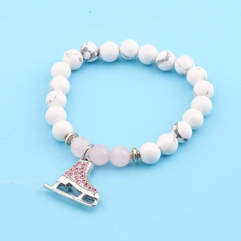 BNQL Figure Skating Bracelet Ice Skater Gifts Ice Skating Charm Bracelet Figure Skating Gifts for Girls Women Ice Skating Jewelry in Kuwait