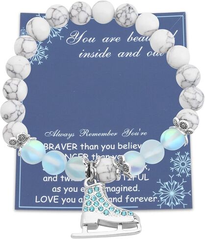 BNQL Figure Skating Bracelet Ice Skater Gifts Ice Skating Charm Bracelet Figure Skating Gifts for Girls Women Ice Skating Jewelry in Kuwait