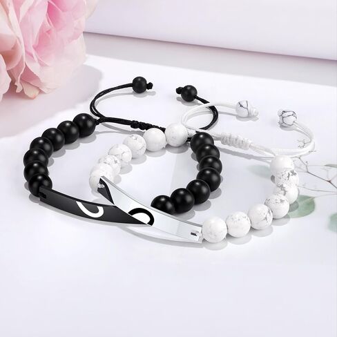 JoycuFF Matching Bracelets for Couples, Dad and Daughter, Brother and Sister, Mother and Son Christmas Birthday Valentines Day Gifts for Him Her in Saudi Arabia