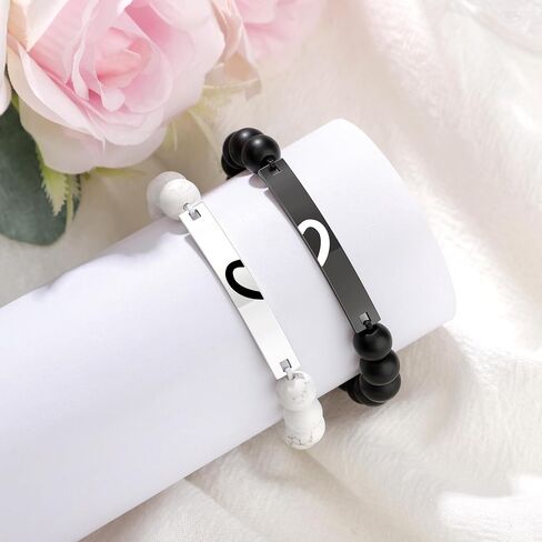 JoycuFF Matching Bracelets for Couples, Dad and Daughter, Brother and Sister, Mother and Son Christmas Birthday Valentines Day Gifts for Him Her in Saudi Arabia