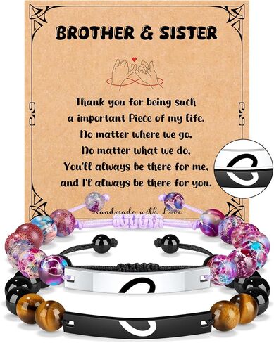 JoycuFF Matching Bracelets for Couples, Dad and Daughter, Brother and Sister, Mother and Son Christmas Birthday Valentines Day Gifts for Him Her in Saudi Arabia