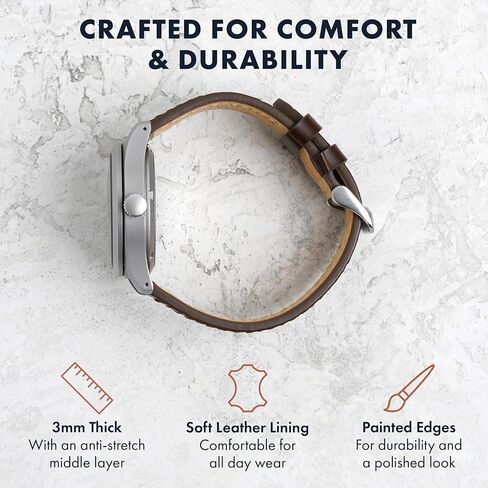 حزام ساعة من جلد التمساح - حزام ساعة من الجلد المنقوش للرجال والنساء مع قضبان زنبركية سريعة التحرير (أسود، 18 ملم - قصير) in Kuwait
