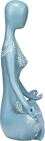 تمثال تمثال للتأمل اليوجا من Design Toscano QL1274 Zen، عرض 20.32 سم، طول 25.4 سم، بوليريسين مصبوب يدويًا، لمسة نهائية باللونين الأزرق والأبيض in Kuwait