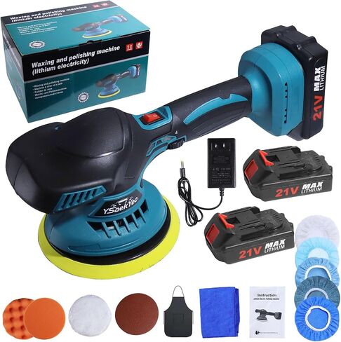 Buffer Polisher, 1200W 7 Inch/6 Inch Car Polisher Set, 6 Variable Speed 1500-3300 RPM, Car Polishers and Buffers with Detachable Handle for Car, Boat Sanding, Polishing, Waxing in Saudi Arabia