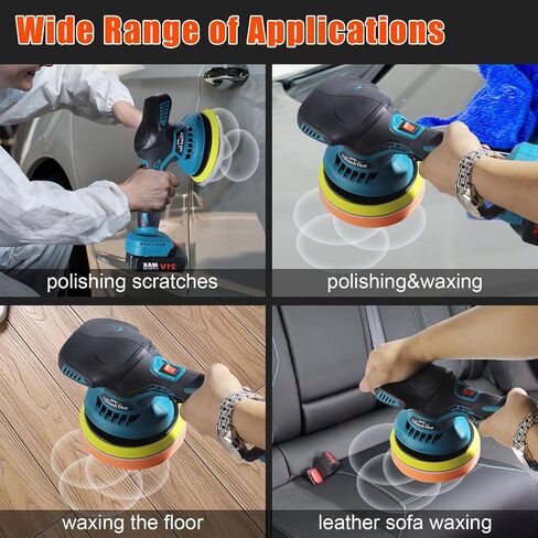 Buffer Polisher, 1200W 7 Inch/6 Inch Car Polisher Set, 6 Variable Speed 1500-3300 RPM, Car Polishers and Buffers with Detachable Handle for Car, Boat Sanding, Polishing, Waxing in Saudi Arabia