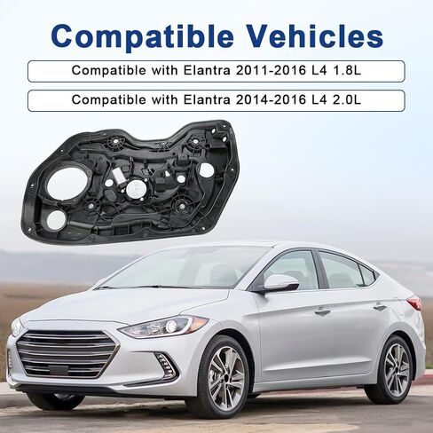 منظم نوافذ الطاقة لجانب الراكب الأمامي الأيمن مع مجموعة محرك ثنائية الدبوس ولوحة باب داخلية متوافقة مع Hyundai Elantra 2011-2016 لاستبدال 824813Y010 82481-3Y010 in Kuwait