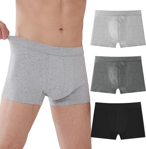 Incontinence Underwear for Men Reusable Adult Leak Proof Bladder Control Protective Brief Absorbency Panties 3 Pack (Black-Gray-Dark Gray, 2XL) in Kuwait