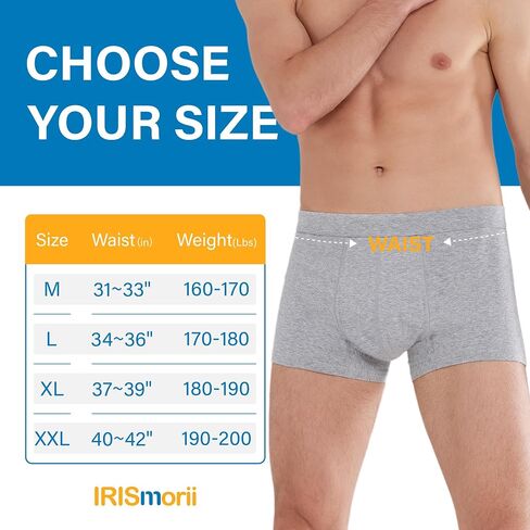 Incontinence Underwear for Men Reusable Adult Leak Proof Bladder Control Protective Brief Absorbency Panties 3 Pack (Black-Gray-Dark Gray, 2XL) in Kuwait