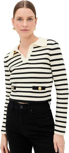 endless rose Women's Striped Knit Collared Sweater in Saudi Arabia