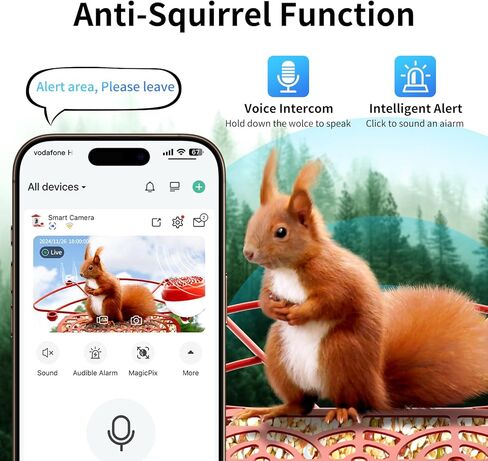 وحدة تغذية الطيور الذكية بتقنية الذكاء الاصطناعي مع كاميرا تعمل بالطاقة الشمسية، وحدة تغذية الطيور Camii المزودة بكاميرا عالية الدقة 2K، تلتقط كل طائر وتأتي وتعرف على أكثر من 10000 نوع من الطيور، ومقاطع فيديو الطيور على متجر السحابة ومراقبة الطيور على اله in Kuwait