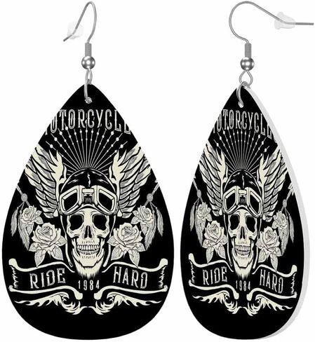 Earrings for Women Teardrop Dangle Faux Leather Earrings Holiday Earrings in Kuwait