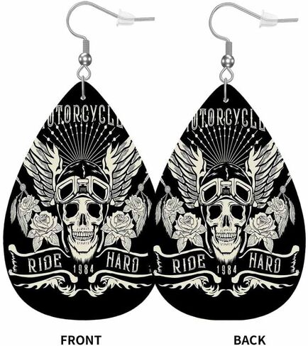 Earrings for Women Teardrop Dangle Faux Leather Earrings Holiday Earrings in Kuwait