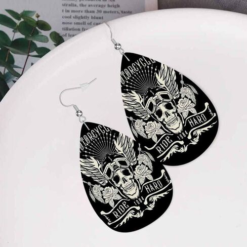 Earrings for Women Teardrop Dangle Faux Leather Earrings Holiday Earrings in Kuwait