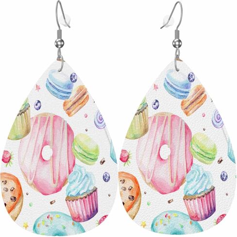 Earrings for Women Teardrop Dangle Faux Leather Earrings Holiday Earrings in Kuwait
