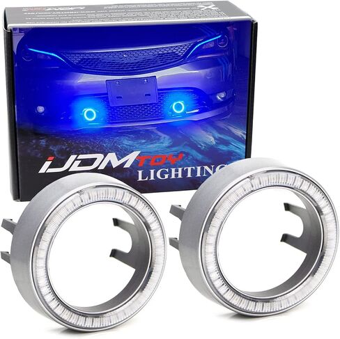 زوج واحد من iJDMTOY باللون الأزرق الفائق 40-SMD LED خاتم على شكل هالة أغطية عيون الملاك لتخصيص ضوء الضباب أو تحديث الضوء للاستخدام بنفسك in Kuwait