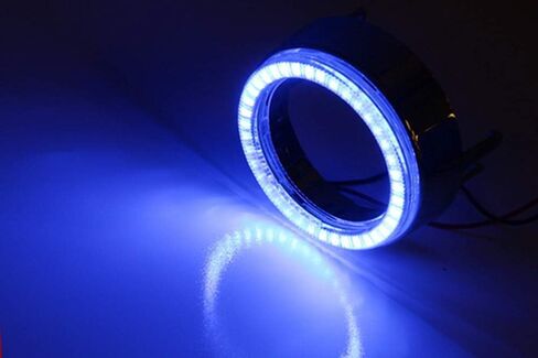 زوج واحد من iJDMTOY باللون الأزرق الفائق 40-SMD LED خاتم على شكل هالة أغطية عيون الملاك لتخصيص ضوء الضباب أو تحديث الضوء للاستخدام بنفسك in Kuwait