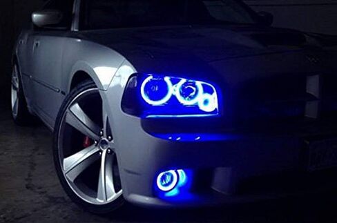 زوج واحد من iJDMTOY باللون الأزرق الفائق 40-SMD LED خاتم على شكل هالة أغطية عيون الملاك لتخصيص ضوء الضباب أو تحديث الضوء للاستخدام بنفسك in Kuwait