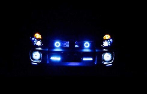 زوج واحد من iJDMTOY باللون الأزرق الفائق 40-SMD LED خاتم على شكل هالة أغطية عيون الملاك لتخصيص ضوء الضباب أو تحديث الضوء للاستخدام بنفسك in Kuwait