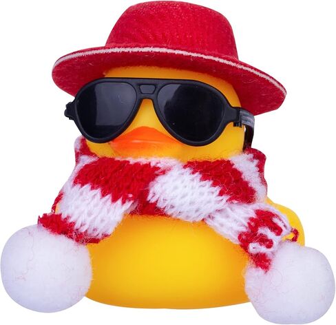 Car Rubber Duck, Cute Winter Duck Car Dashboard Decorations for Cool Car Accessories with Mini Top Hat, Sunglasses, and Scarf(B18) in Saudi Arabia
