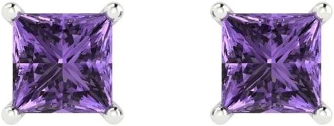 2.0 ct Brilliant Princess Cut Solitaire Studs Alexandrite 14k White Gold Desginer Affordable Earrings Push back in Saudi Arabia