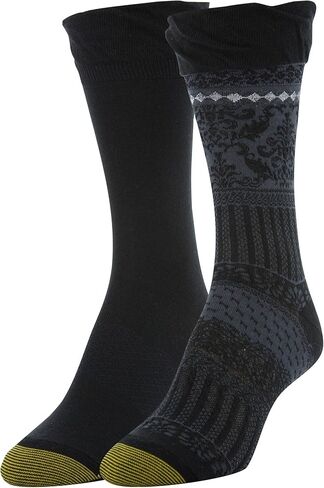 جوارب دائرية منسوجة ومسطحة بلون أسود فاتح للنساء من Gold Toe، زوجان in Kuwait