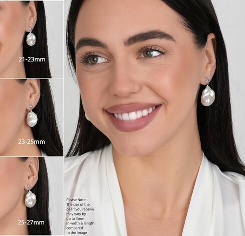 LILY LUSTER 14k مطلية بالذهب 925 الفضة الاسترليني مختارة بعناية AAAA جودة طبيعية بيضاء المياه العذبة مثقف غير النظامية كرة نارية الباروك اللؤلؤ قطرة تتدلى أقراط الزفاف للنساء in Kuwait