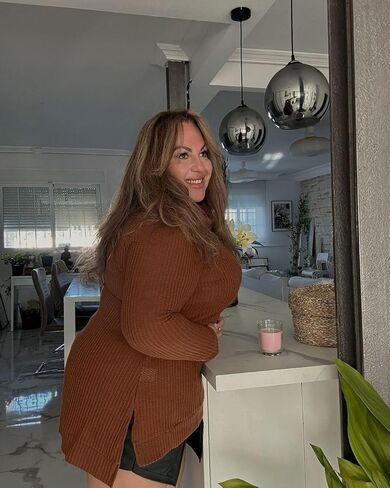 CARCOS Womens Plus Size Turtleneck Sweaters Long Sleeve Waffle Knit Tops Side Spilt Solid T-Shirts for Fall Winter in Kuwait