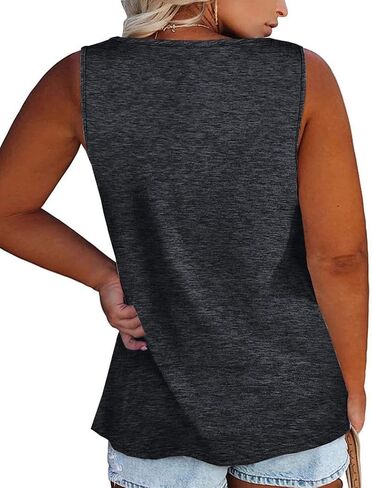 Plus Size Tank Top for Women Sun Salt Sea Letter Graphic Printed Sleeveless Loose Casual Tunics Shirts in Kuwait