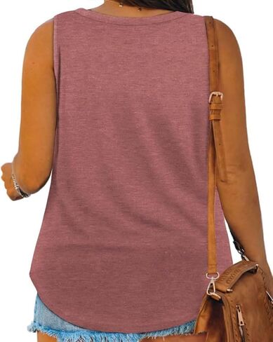 Plus Size Tank Top for Women Sun Salt Sea Letter Graphic Printed Sleeveless Loose Casual Tunics Shirts in Kuwait