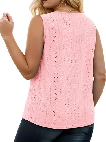 DOLNINE Womens Plus Size Sleeveless Shirts Summer Tank Tops V Neck Criss Cross Tee Tunics in Saudi Arabia