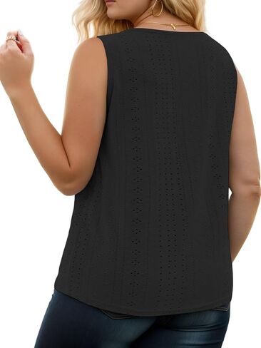 DOLNINE Womens Plus Size Sleeveless Shirts Summer Tank Tops V Neck Criss Cross Tee Tunics in Saudi Arabia