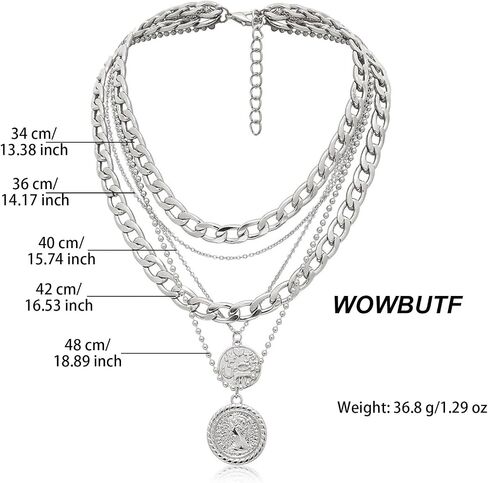 Roe Dolph Layered Necklaces for Women Trendy Gold Necklace Stack Layering Gold Necklaces Coin Cuban Chain Pendant Necklace Gold Jewelry in Saudi Arabia