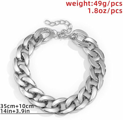 Punk Necklace Acrylic Chunky Chain Cuban Link Chain Hip-Hop Choker Necklaces Jewelry for Women in Saudi Arabia