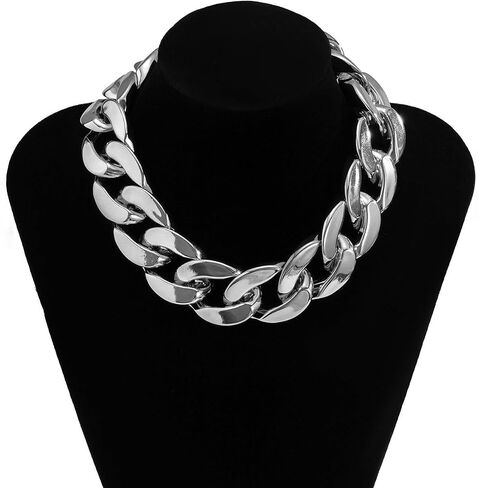Punk Necklace Acrylic Chunky Chain Cuban Link Chain Hip-Hop Choker Necklaces Jewelry for Women in Saudi Arabia