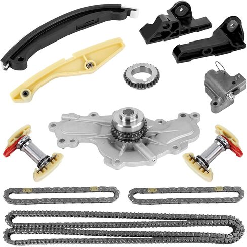 مجموعة سلسلة التوقيت مع مضخة مياه - متوافقة مع 2013-2017 Ford Edge Explorer Flex Police Interceptor Sedan Utility Taurus، من أجل Lincoln MKS MKX 3.5 3.7L استبدال BL3Z-6268-A، AT4Z-6268-A in Kuwait