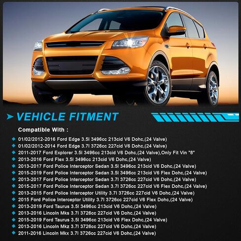 مجموعة سلسلة التوقيت مع مضخة مياه - متوافقة مع 2013-2017 Ford Edge Explorer Flex Police Interceptor Sedan Utility Taurus، من أجل Lincoln MKS MKX 3.5 3.7L استبدال BL3Z-6268-A، AT4Z-6268-A in Kuwait