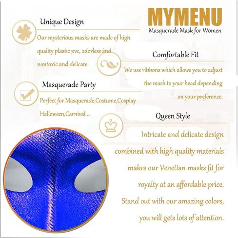 MYMENU Masquerade Mask for Women Men Venetian Mask Couple Halloween Mask for Costume Party Prom in Saudi Arabia