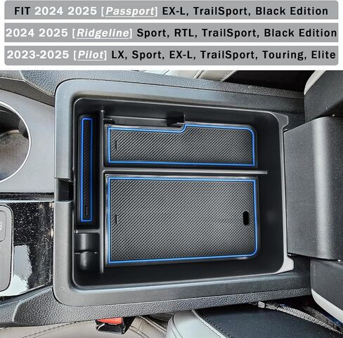TACOBRO Center Console Organizer for Honda Pilot 2023-2024 2025 / Ridgeline 2024 2025/ Passport 2024 2025 Accessories, Armrest Secondary Storage Box Interior ABS Insert Tray Black in Saudi Arabia