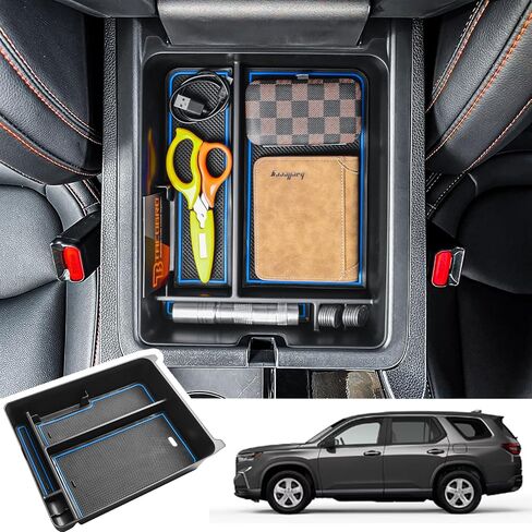 TACOBRO Center Console Organizer for Honda Pilot 2023-2024 2025 / Ridgeline 2024 2025/ Passport 2024 2025 Accessories, Armrest Secondary Storage Box Interior ABS Insert Tray Black in Saudi Arabia
